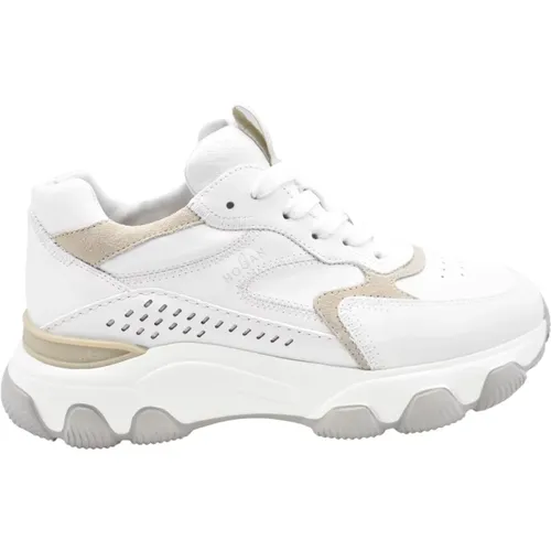 Hyperactive Leder Flache Schuhe Weiß , Damen, Größe: 40 EU - Hogan - Modalova