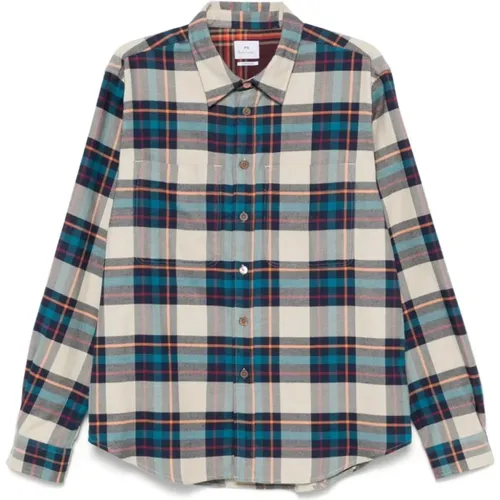 White Flannel Plaid Check Shirt , male, Sizes: XL, L, M, S, 2XL - Paul Smith - Modalova