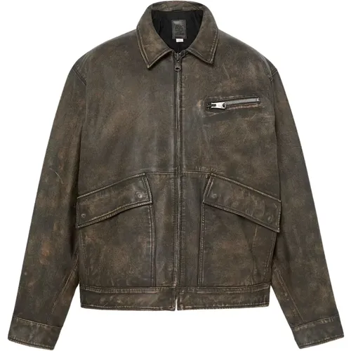 Leather Unisex Bomber Jacket Strafford , female, Sizes: XL, M, 2XL, L, 3XL, S - Timberland - Modalova