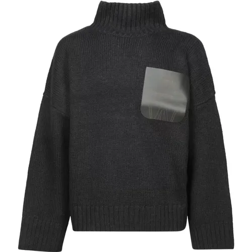 Schwarzer Strick Rollkragenpullover Aw24 , Herren, Größe: L - JW Anderson - Modalova