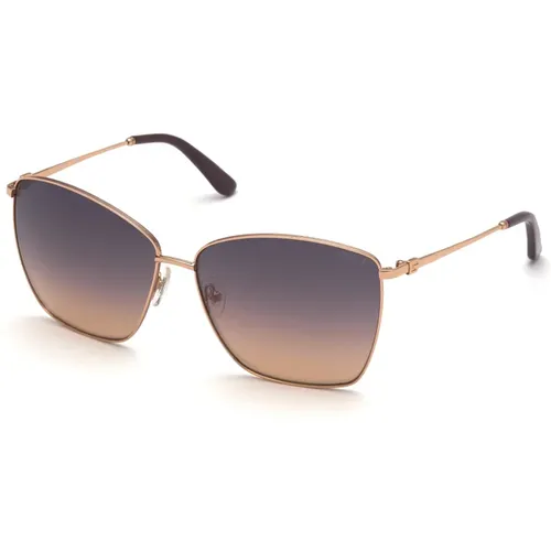 Goldene Gradienten Sonnenbrille , Damen, Größe: 64 MM - Guess - Modalova