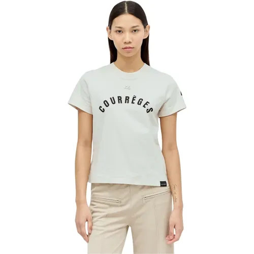 AC Straight Printed T-Shirt , female, Sizes: L, XS - Courrèges - Modalova