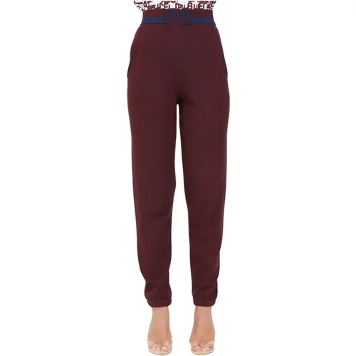 Bordeaux Bicolor Striped Sweatpants , female, Sizes: 2XL, XL - Elisabetta Franchi - Modalova