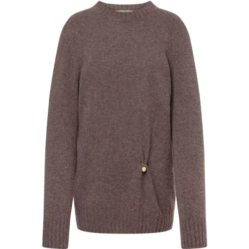 Grey Wool-Cashmere Sweater with Charm Detail , female, Sizes: S, M - Philosophy di Lorenzo Serafini - Modalova