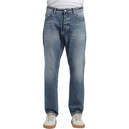 Relaxed Fit Cropped Jeans with Distressed Details , male, Sizes: W36 - Icon Denim - Modalova