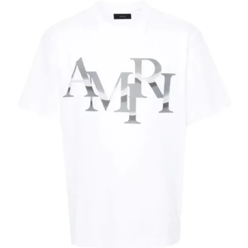 Cotton T-shirt with Printed Logo , male, Sizes: S - Amiri - Modalova