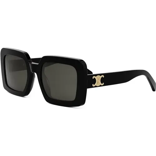 Triomphe Sonnenbrille Schwarz Graue Gläser , unisex, Größe: ONE Size - CELINE - Modalova