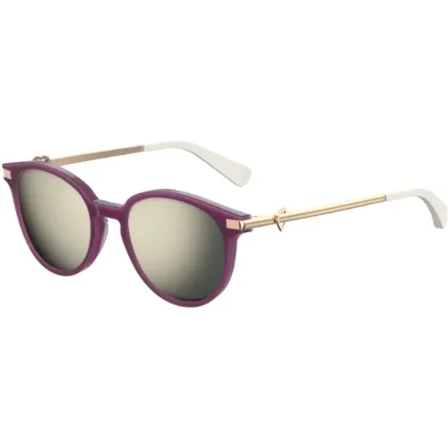 Violet/Gold Mirrored Sunglasses MOLO08/s-0T7 , female, Sizes: 51 MM - Love Moschino - Modalova