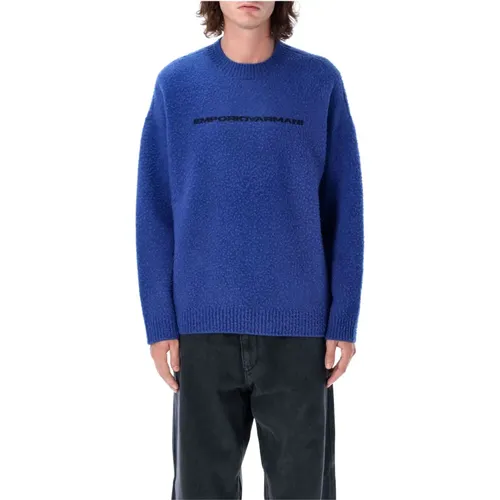 Logo Knitwear Aw24 Sweater , male, Sizes: L, M, S - Emporio Armani - Modalova