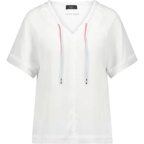 Sporty Blouse Shirt with Colorful Band , female, Sizes: XL, L, 3XL, M, S - Marc Cain - Modalova