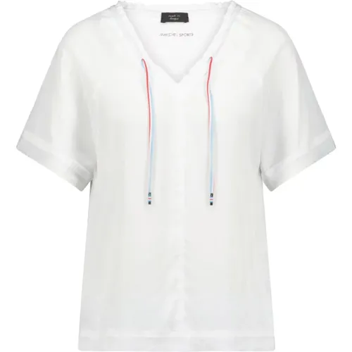 Sporty Blouse Shirt with Colorful Band , female, Sizes: XL, L, S - Marc Cain - Modalova