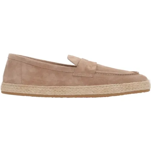 Beige Suede Moccasin Flat Shoes , male, Sizes: 11 UK, 6 UK - BRUNELLO CUCINELLI - Modalova