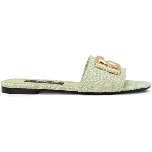 Grüne Sandalen mit 3,5 cm Absatz , Damen, Größe: 38 EU - Dolce & Gabbana - Modalova