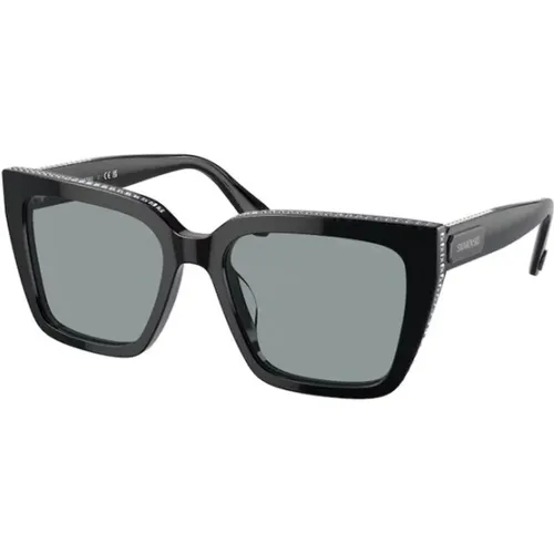 Frame Dark Grey Lens Sunglasses , unisex, Sizes: 54 MM - Swarovski - Modalova