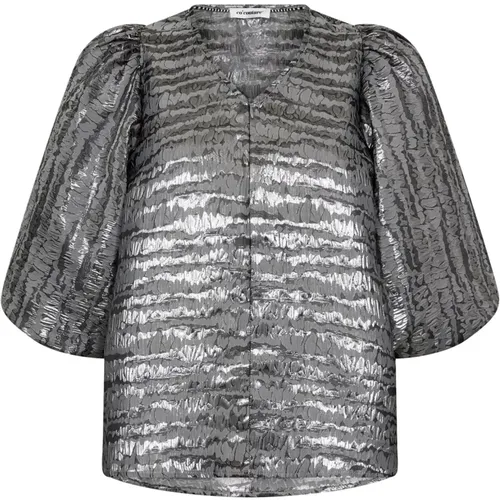 Metallic Streifen Bluse , Damen, Größe: M - Co'Couture - Modalova