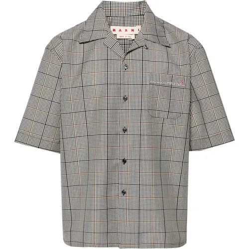 Gingham Check Cotton Shirt , male, Sizes: L, M, XL - Marni - Modalova