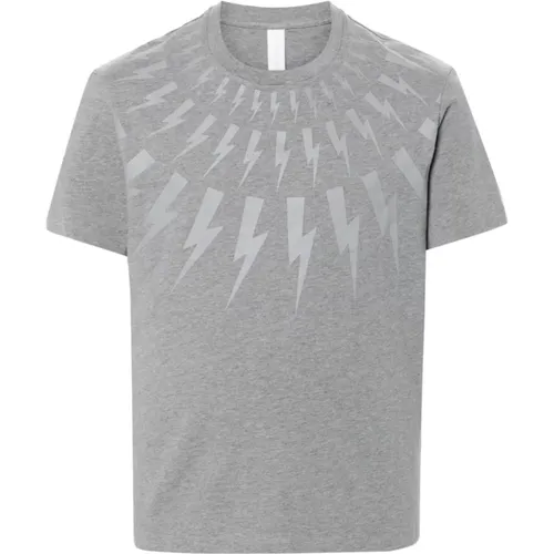 Bolt Print T-shirt , Herren, Größe: 2XL - Neil Barrett - Modalova