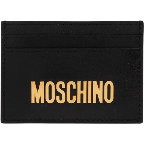 Leather card holder , male, Sizes: ONE SIZE - Moschino - Modalova