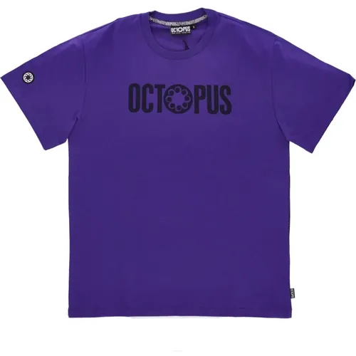 Lila Logo Tee Kurzarm , Herren, Größe: XL - Octopus - Modalova