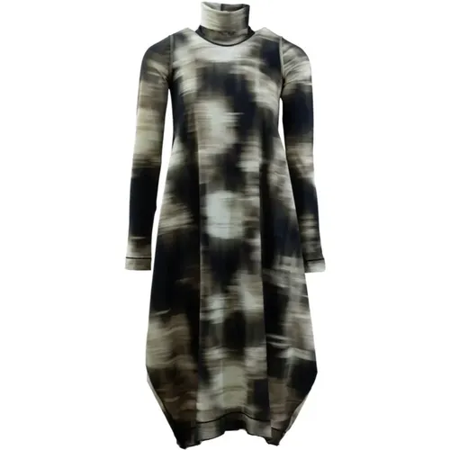 Printed eck Dress , female, Sizes: M, L - High - Modalova