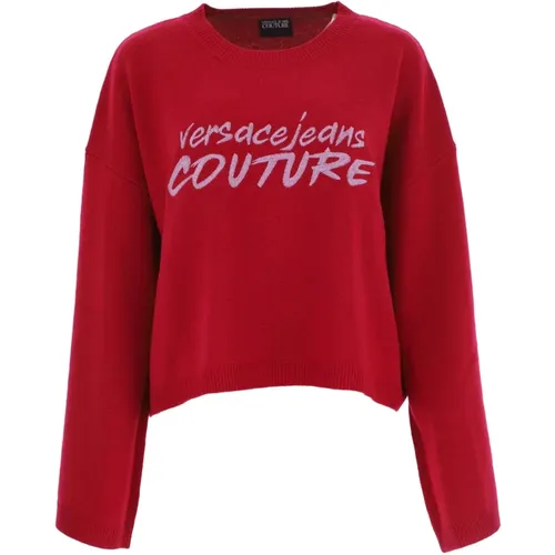 Roter Pullover , Damen, Größe: XS - Versace Jeans Couture - Modalova