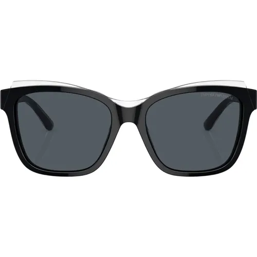 Crystal Cat-Eye Sunglasses , female, Sizes: 54 MM - Emporio Armani - Modalova