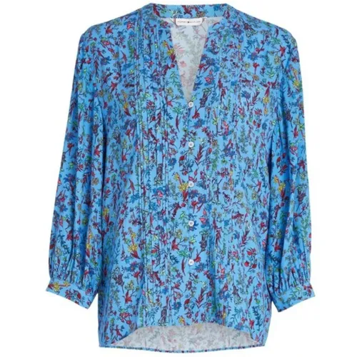 Women`s blouse with multicolor floral pattern , female, Sizes: XL - Tommy Hilfiger - Modalova