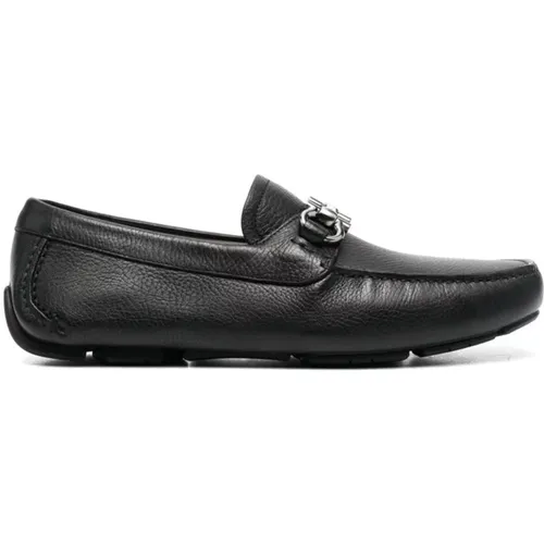 Schwarze flache Schuhe , Herren, Größe: 39 EU - Salvatore Ferragamo - Modalova