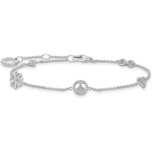 Sterling Silver Charm Bracelet with Symbolic Design , female, Sizes: ONE SIZE - Thomas Sabo - Modalova