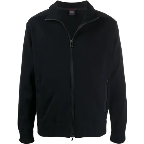 Iconic Badge Wool Full Zip Sweater , male, Sizes: L, M, S, XL - PAUL & SHARK - Modalova