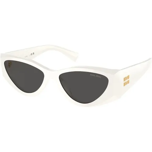 Cat-Eye Sunglasses with Dark Grey Lenses , female, Sizes: 54 MM - Miu Miu - Modalova