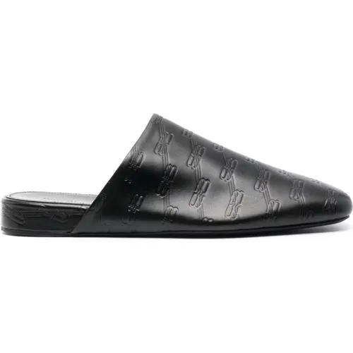 Leather Mules with Debossed Logo , male, Sizes: 6 UK - Balenciaga - Modalova