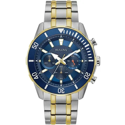 Blue Steel Quartz Watch, 10Atm , male, Sizes: ONE SIZE - Bulova - Modalova