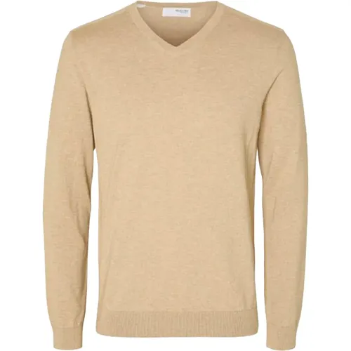 Strick V-Ausschnitt Pullover , Herren, Größe: S - Selected Homme - Modalova