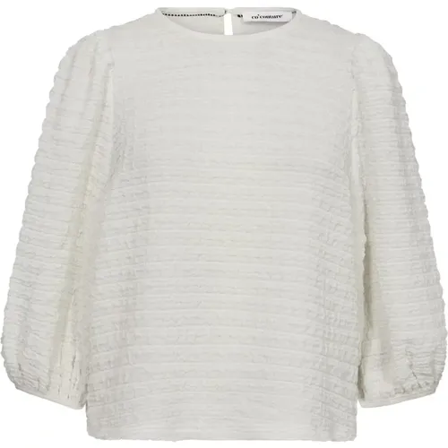 Textured White Blouse Top & T-Shirt , female, Sizes: S, XL, M, L, XS - Co'Couture - Modalova