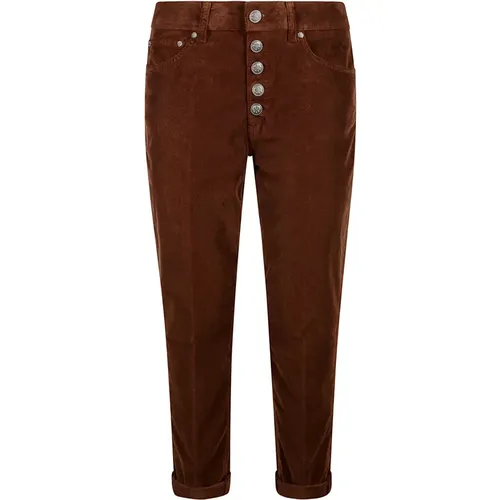 Koons Jewel Button Ankle Pants , female, Sizes: W29, W26, W24, W25, W30, W27 - Dondup - Modalova