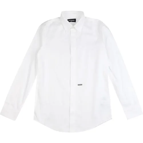 Weiße Baumwollhemd für Jungen - Dsquared2 - Modalova