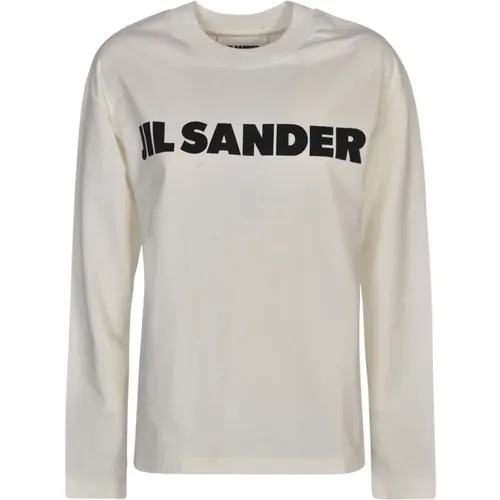 Porzellan Logo Print Baumwoll-Sweatshirt - Jil Sander - Modalova