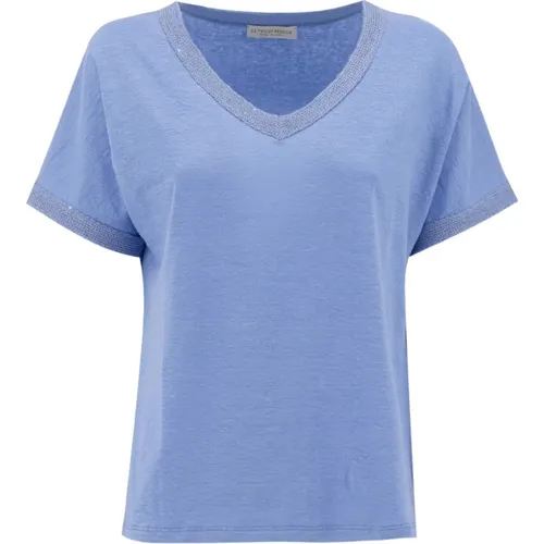 Women`s Clothing T-Shirts Polos Ss23 , female, Sizes: M - Le Tricot Perugia - Modalova