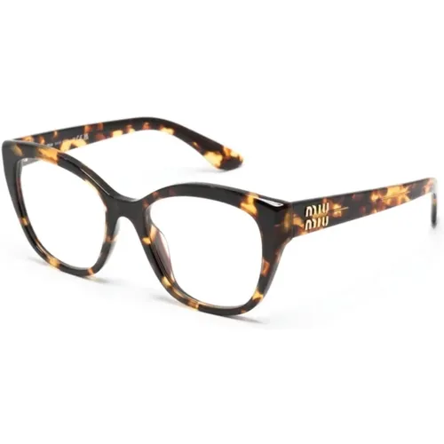 Braun/Havanna Optische Brille , Damen, Größe: 54 MM - Miu Miu - Modalova