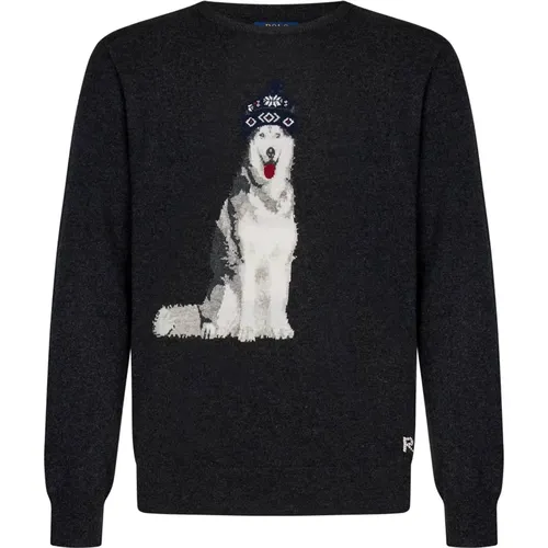 Cashmere Husky Dog Sweater Grey , male, Sizes: XL, L, M - Polo Ralph Lauren - Modalova