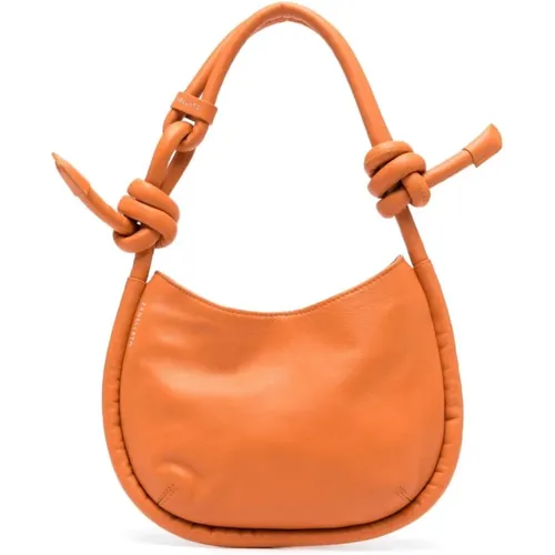 Amber Crescent Moon Leather Bag , female, Sizes: ONE SIZE - Zanellato - Modalova