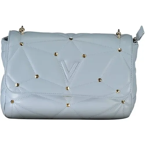 Blau Polyethylen Schultertasche mit kontrastierenden Details , Damen, Größe: ONE Size - Valentino by Mario Valentino - Modalova