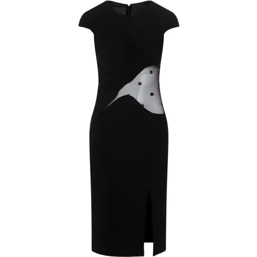 Viscose Midi Dress with Mesh Detail , female, Sizes: XS, S - Givenchy - Modalova