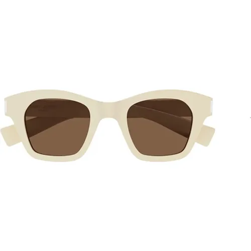 Luxuriöse weiße Sonnenbrille für Frauen , Damen, Größe: 47 MM - Saint Laurent - Modalova