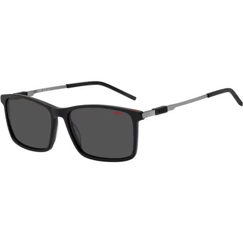 Matte Black/Grey Sunglasses , male, Sizes: 56 MM - Hugo Boss - Modalova