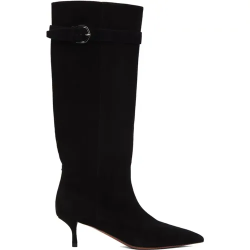 Luxurious Knee-High Suede Boots , female, Sizes: 5 1/2 UK, 4 1/2 UK, 3 UK - Alaïa - Modalova