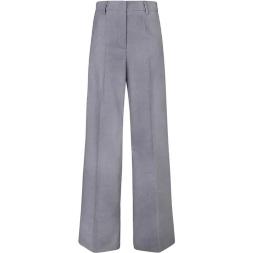 Womens Clothing Trousers Grey Aw23 , female, Sizes: L - Blanca Vita - Modalova