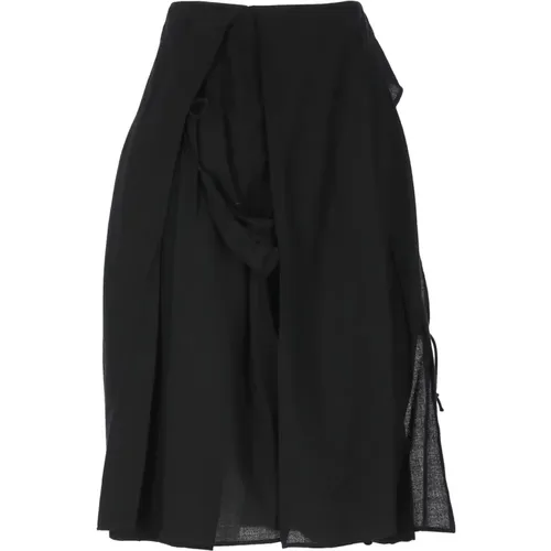 Wool Skirt with Drawstrings , female, Sizes: S, M - Yohji Yamamoto - Modalova