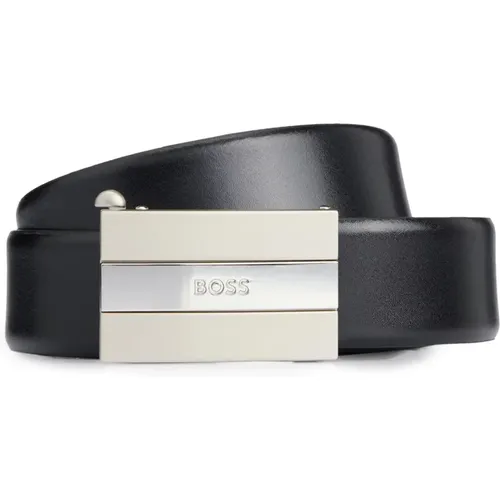 Leather Belt with Branded Buckle , male, Sizes: ONE SIZE - Hugo Boss - Modalova